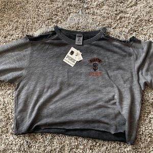 NBW PINK SF Giants crop long sleeve sweatshirt